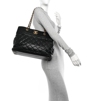 Chanel Calfskin Quilted Large Soft Elegance Tote Black 2 of 11