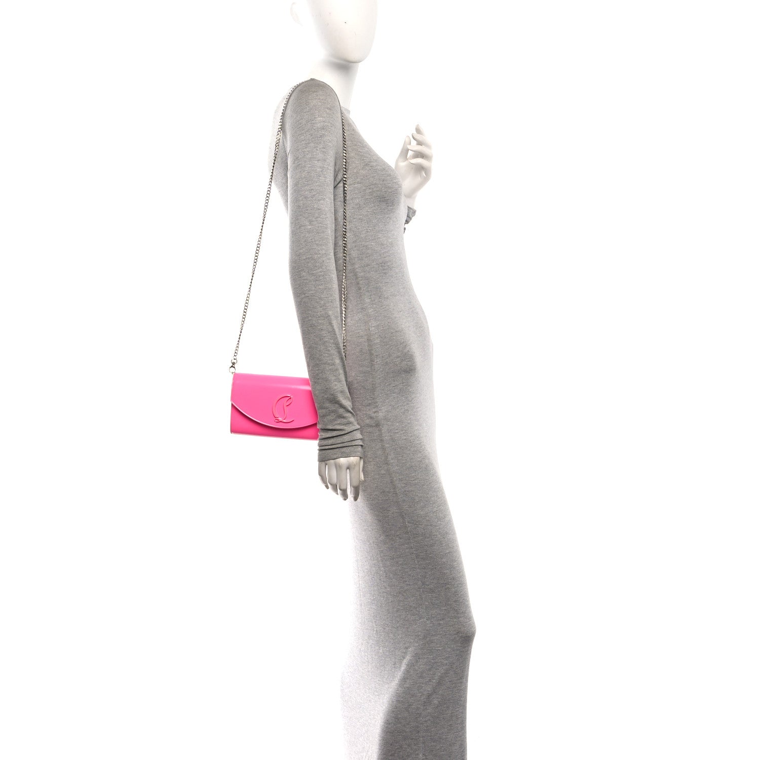 Christian Louboutin Patent Calfskin Loubi54 Crossbody Clutch Fluo Pink 2 of 10