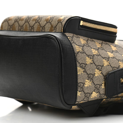 Gucci GG Supreme Monogram Bees Print Small Day Backpack Beige Oro Black 11 of 11