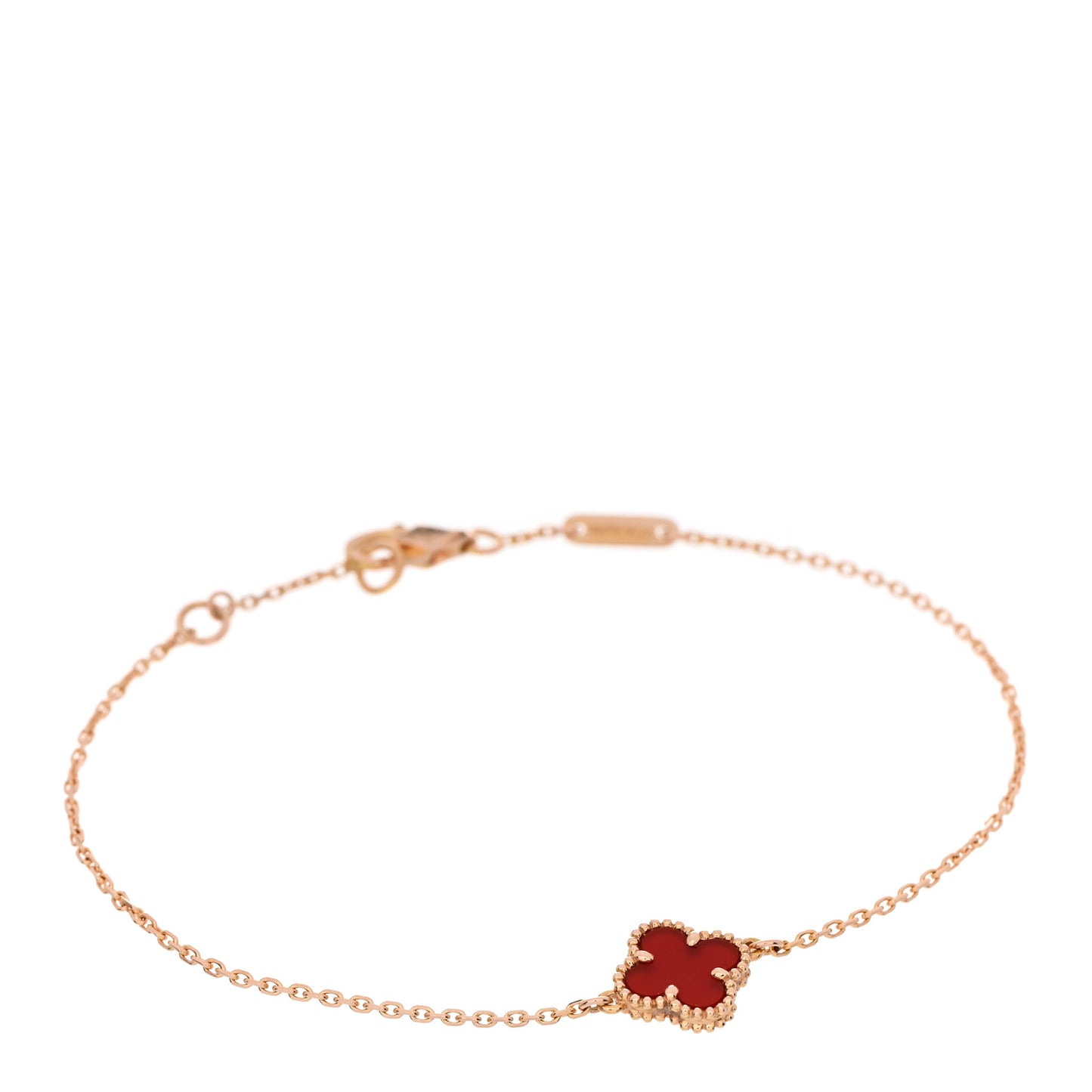 18K Rose Gold Carnelian Sweet Alhambra Bracelet