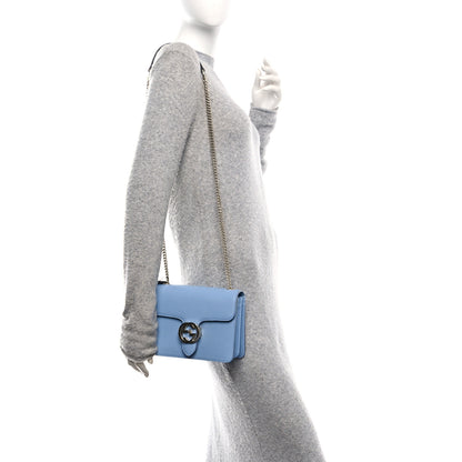 Gucci Dollar Calfskin Small Interlocking G Shoulder Bag Mineral Blue 2 of 10