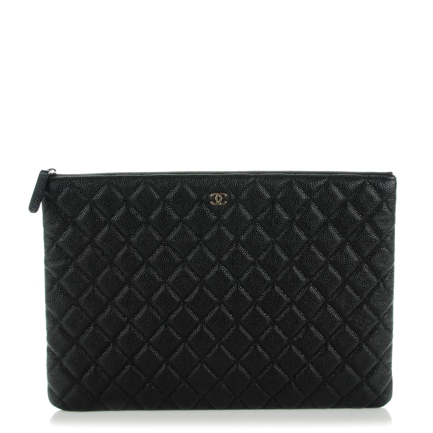 Caviar Quilted Large Cosmetic Case Black