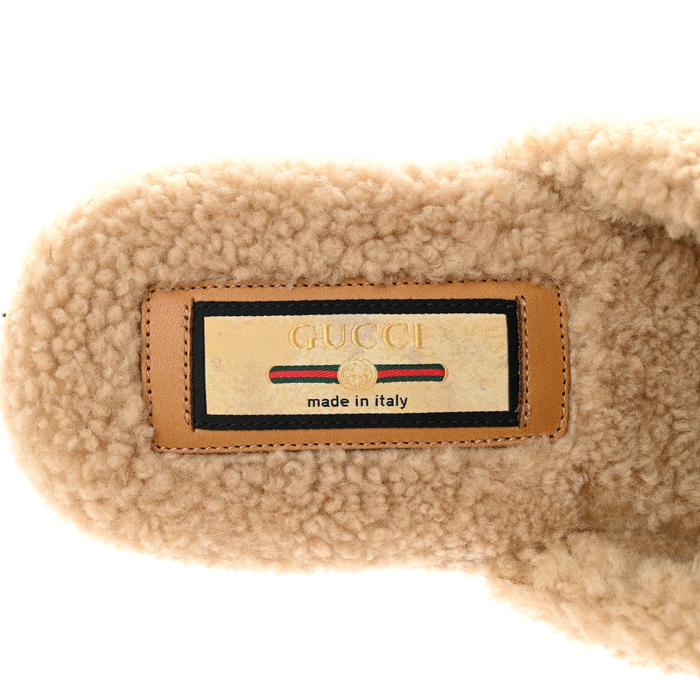 Shearling Interlocking G Womens Eileen Slippers 36 Butterscotch Cocoa