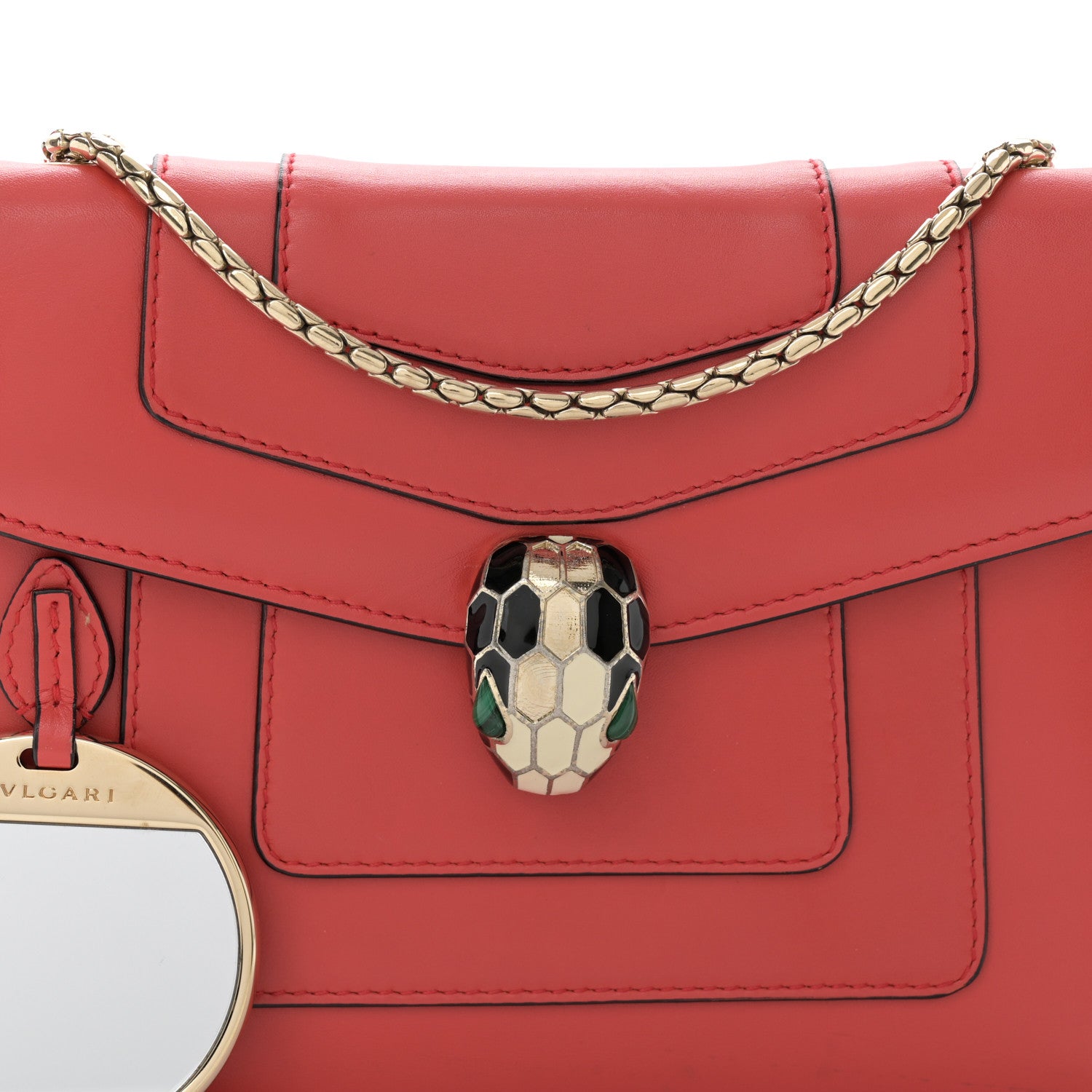 Bulgari Calfskin Serpenti Forever Crossbody Bag Red 9 of 14