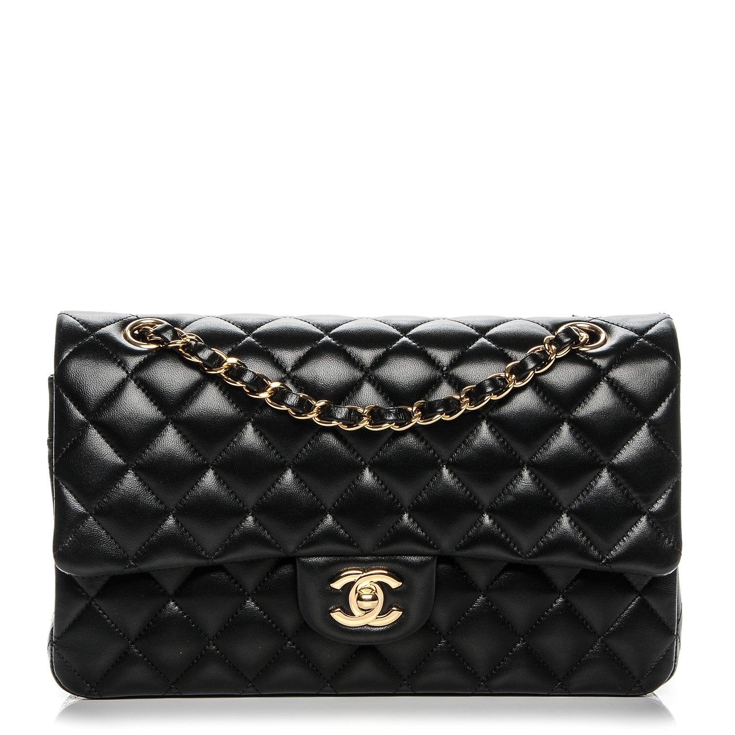 Chanel Lambskin Quilted Medium Double Flap Black 1 of 8