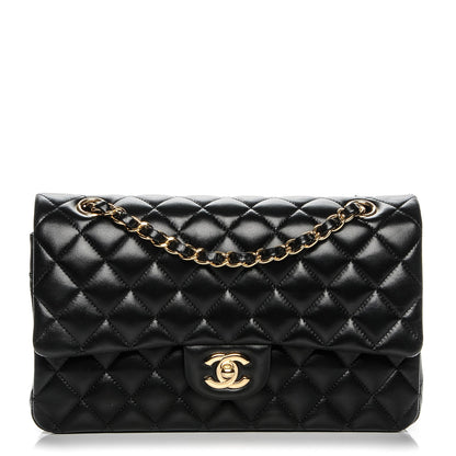 Chanel Lambskin Quilted Medium Double Flap Black 1 of 8