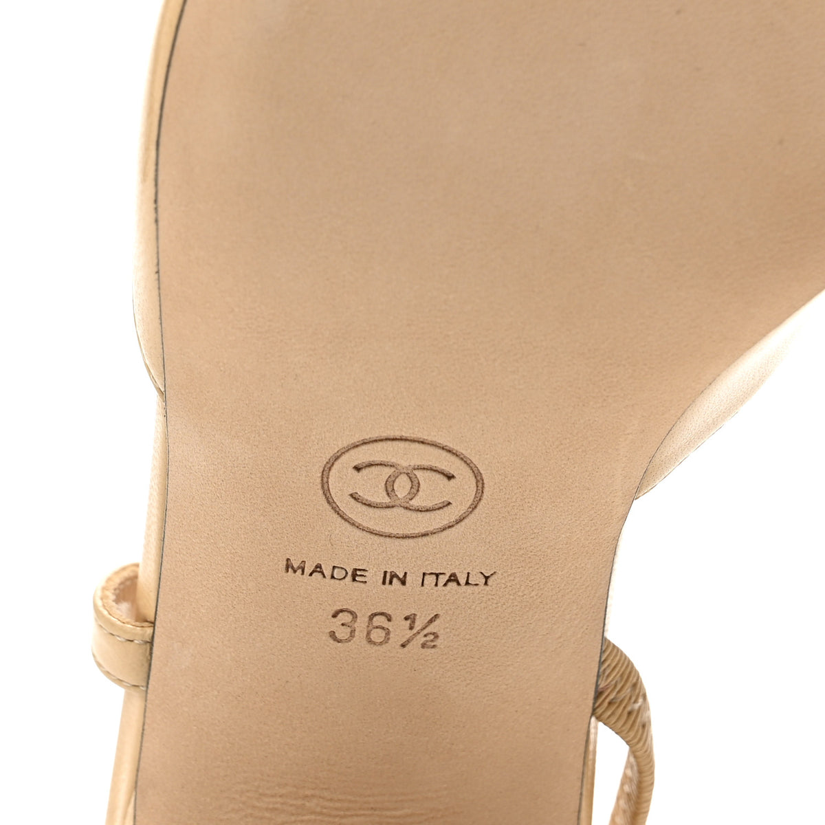 Goatskin Grosgrain Cap Toe CC Slingback Pumps 36.5 Beige Black