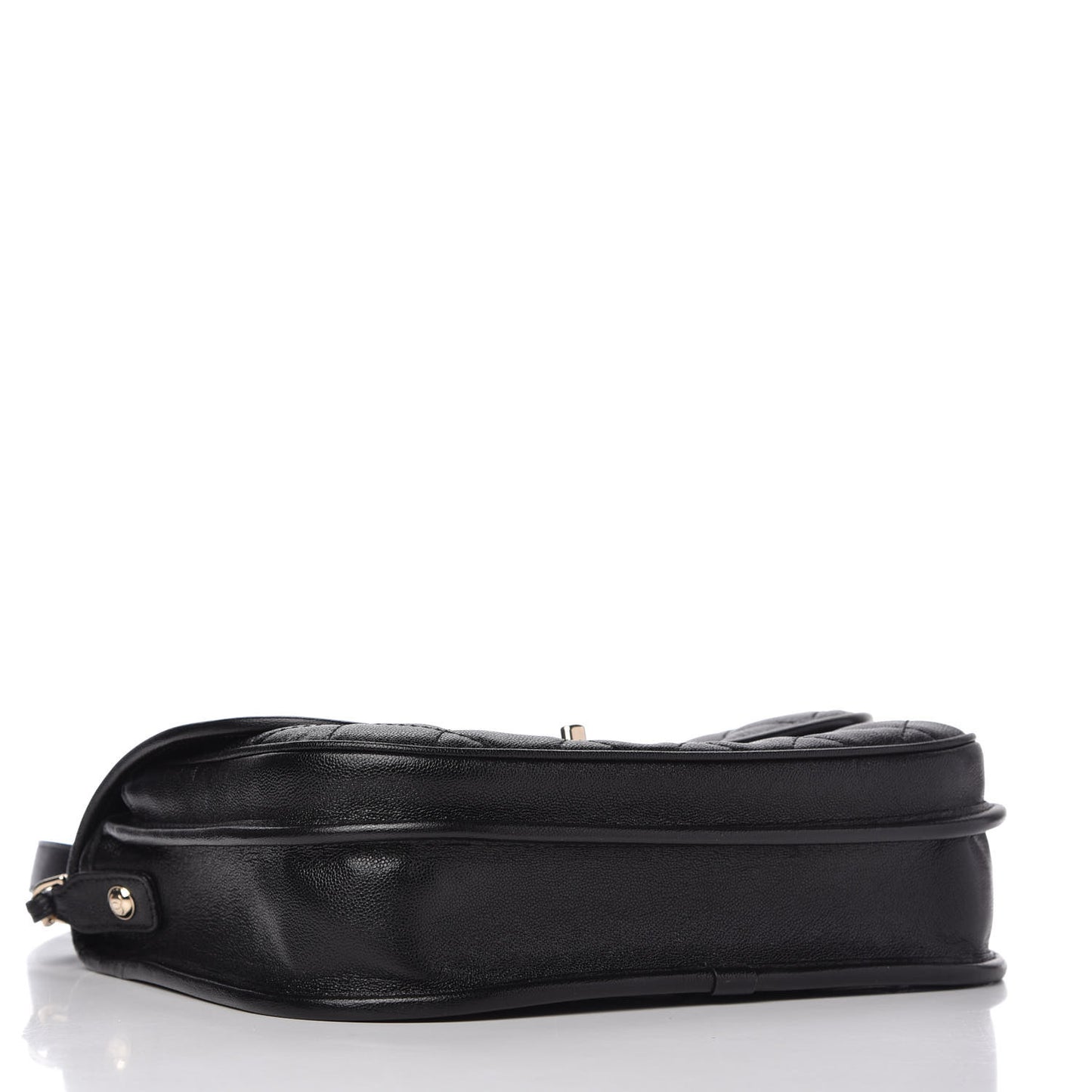 Caviar Quilted Medium Messenger Flap Black
