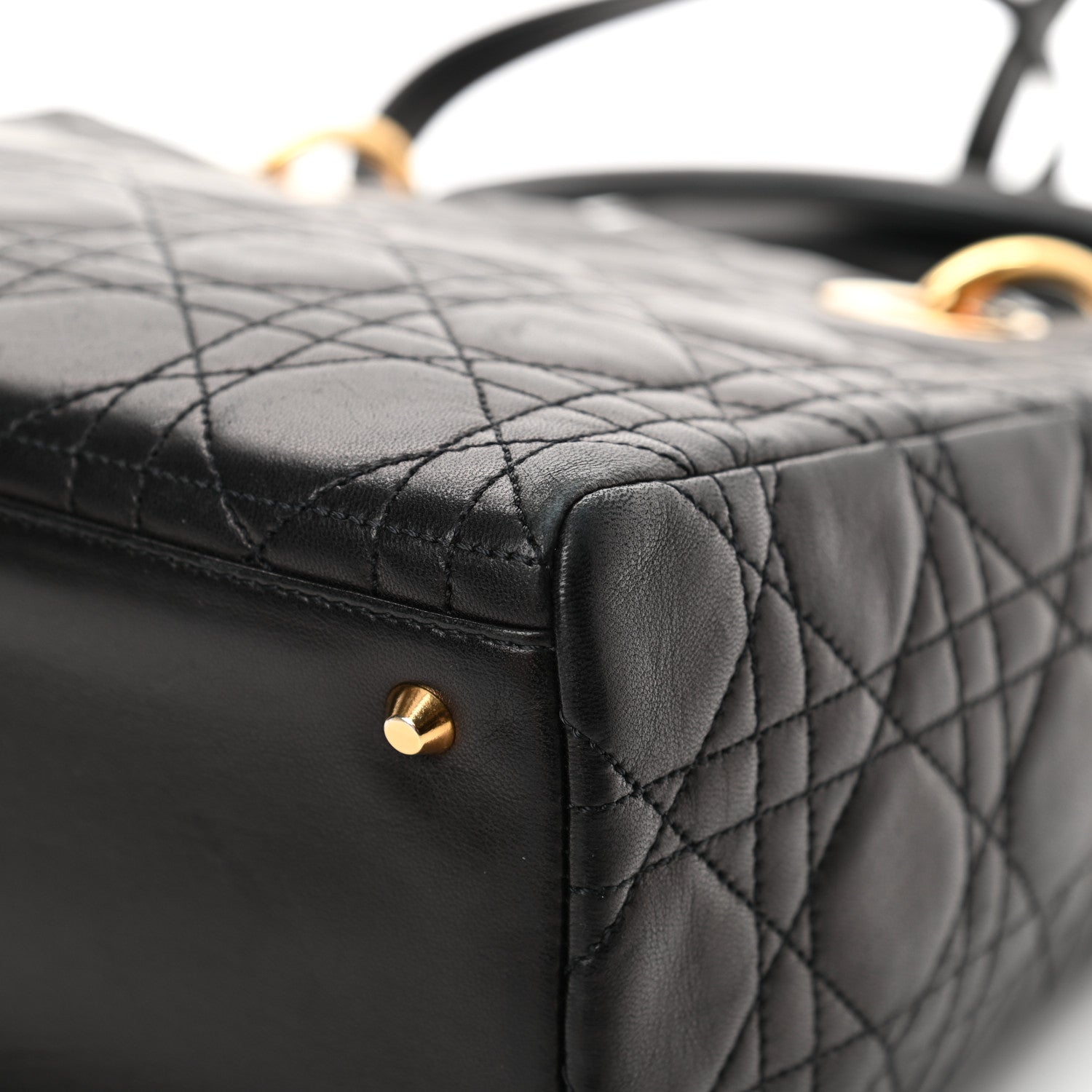 Christian Dior Lambskin Cannage Medium Lady Dior Black 11 of 13