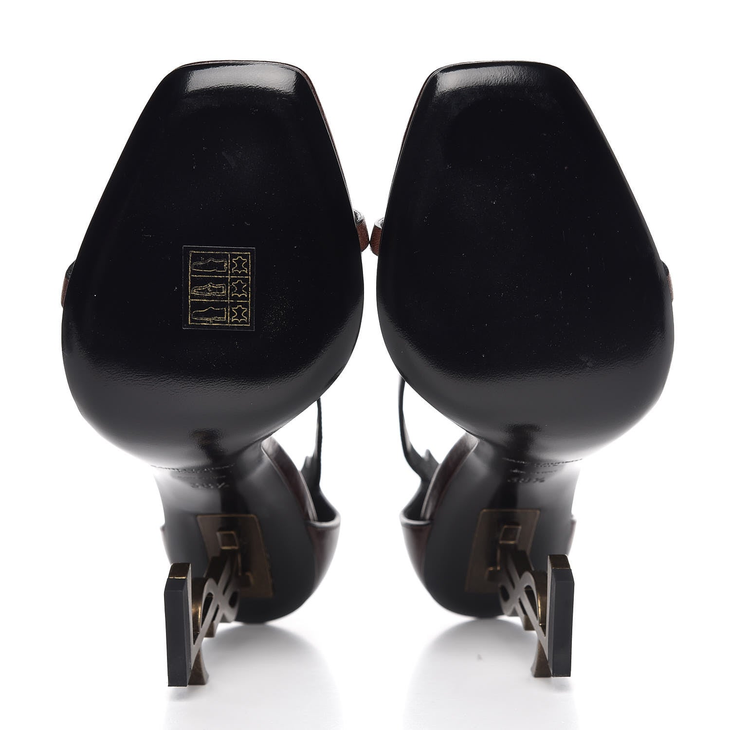 Saint Laurent Calfskin Opyum Sandals 38.5 Brown 5 of 9