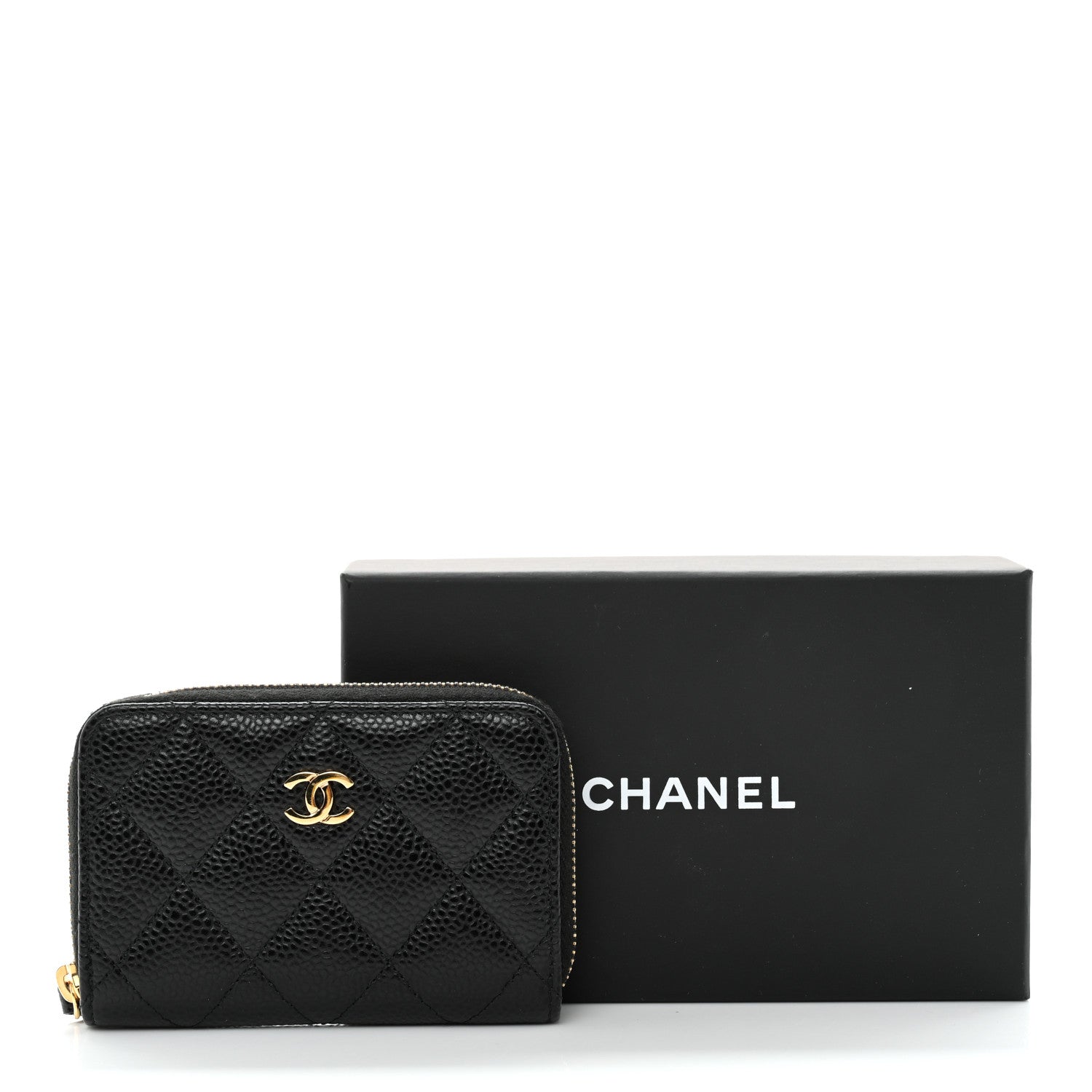Chanel Caviar Quilted Zip Coin Purse Black 10 of 10