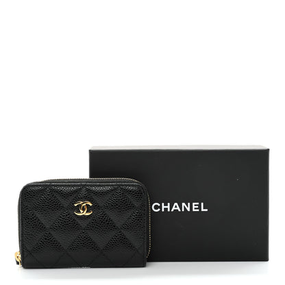 Chanel Caviar Quilted Zip Coin Purse Black 10 of 10