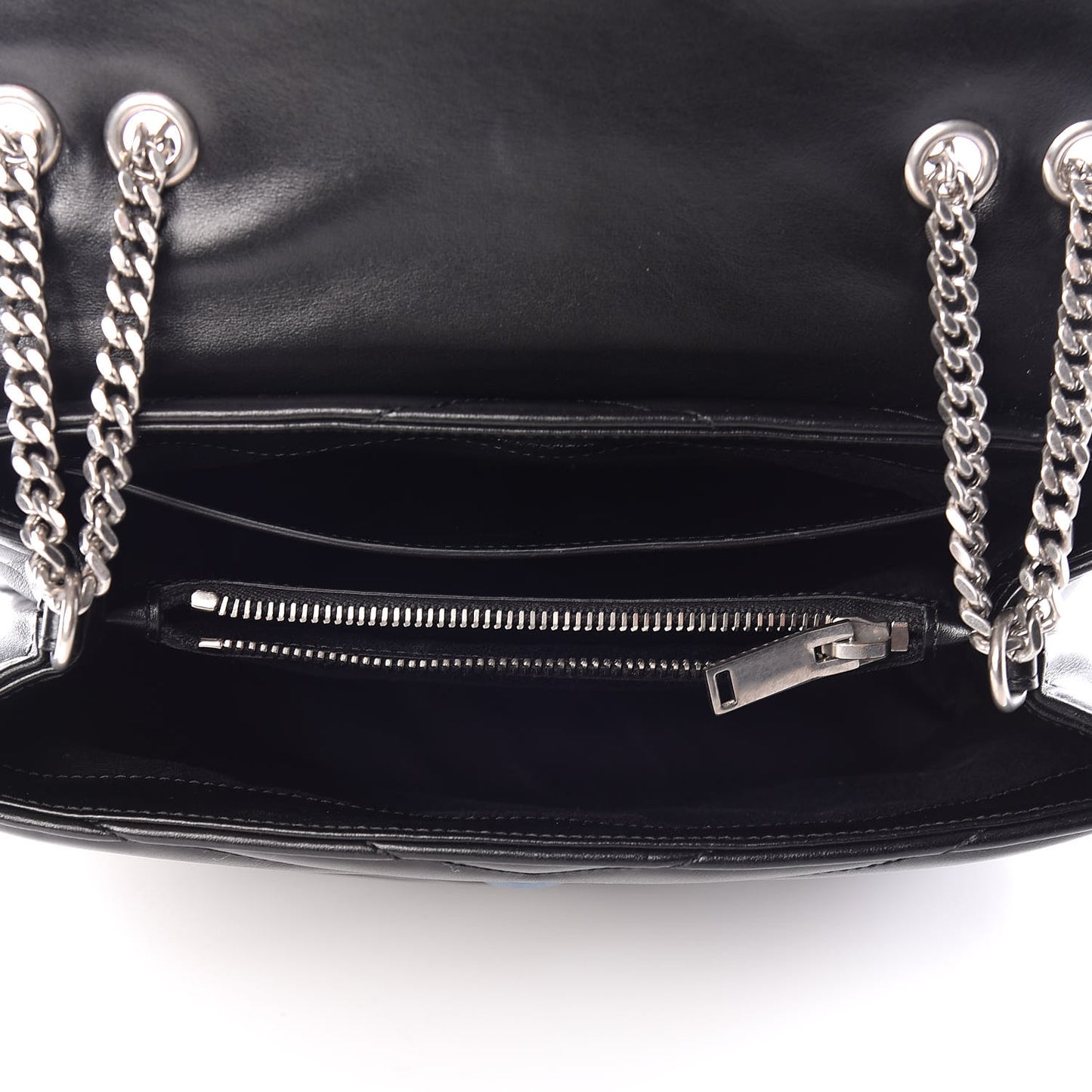 Calfskin Y Quilted Monogram Small Loulou Chain Satchel Black