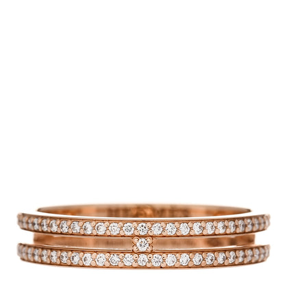 Hermes 18K Rose Gold Diamond Ariane Wedding Band Ring 51 5.75 1 of 4