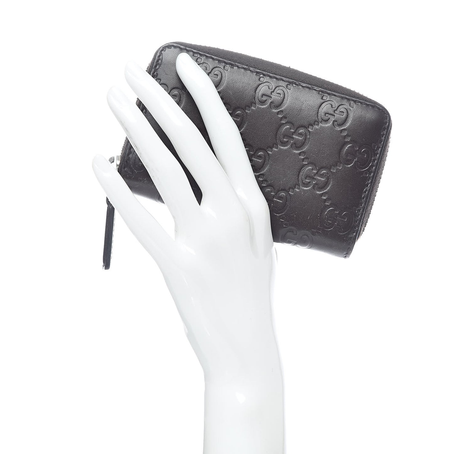 Guccissima Zip Around Card Case Chocolate
