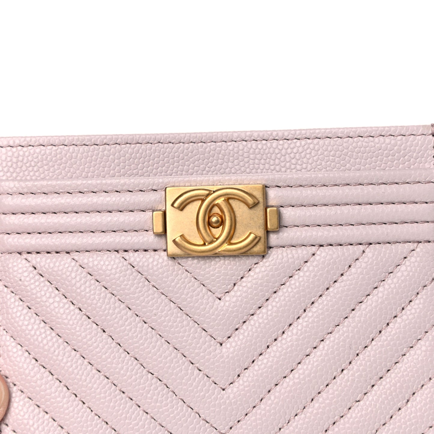 Caviar Quilted Chevron Boy Card Holder Light Purple