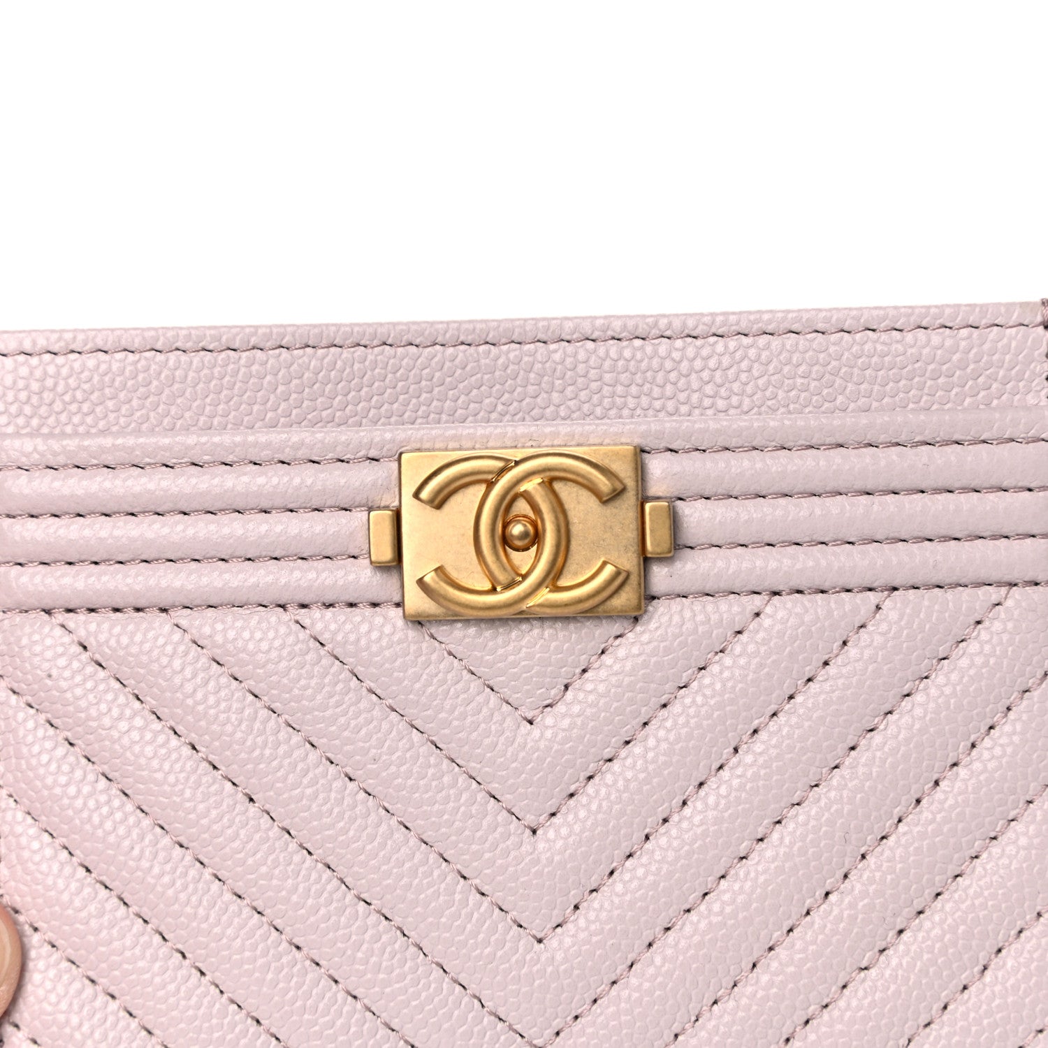 Chanel Caviar Quilted Chevron Boy Card Holder Light Purple 9 of 12
