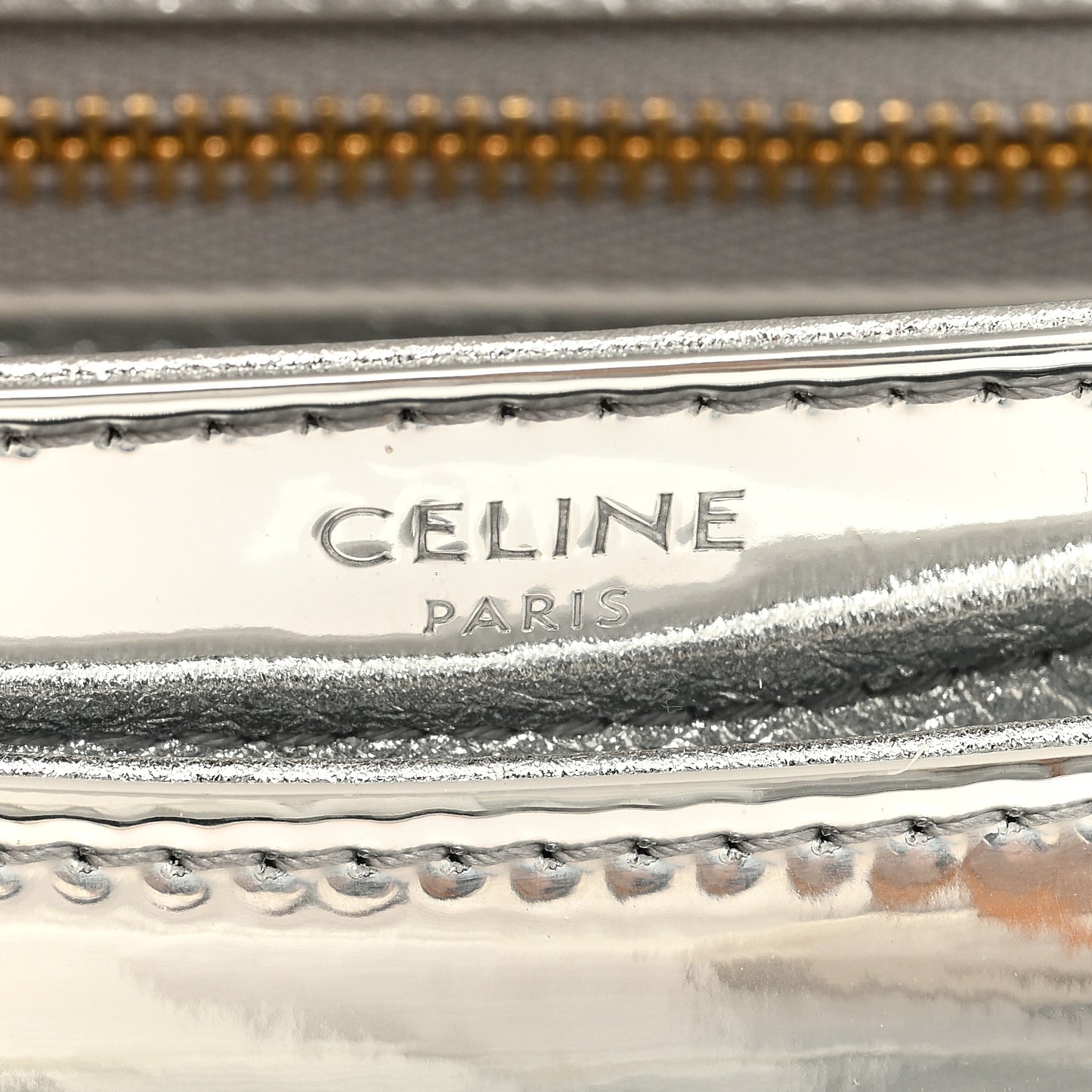 Mirror Calfskin Teen Besace Chain Triomphe Silver