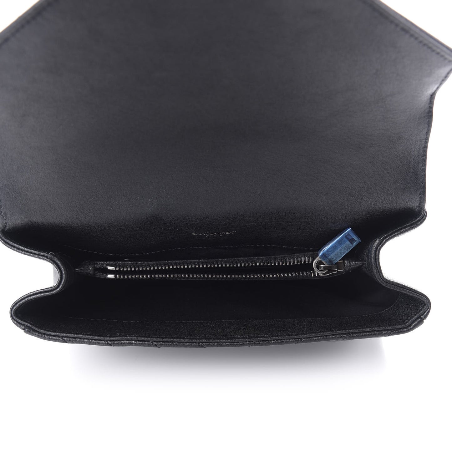 Sheepskin Matelasse Chevron Monogram Medium College Bag Black