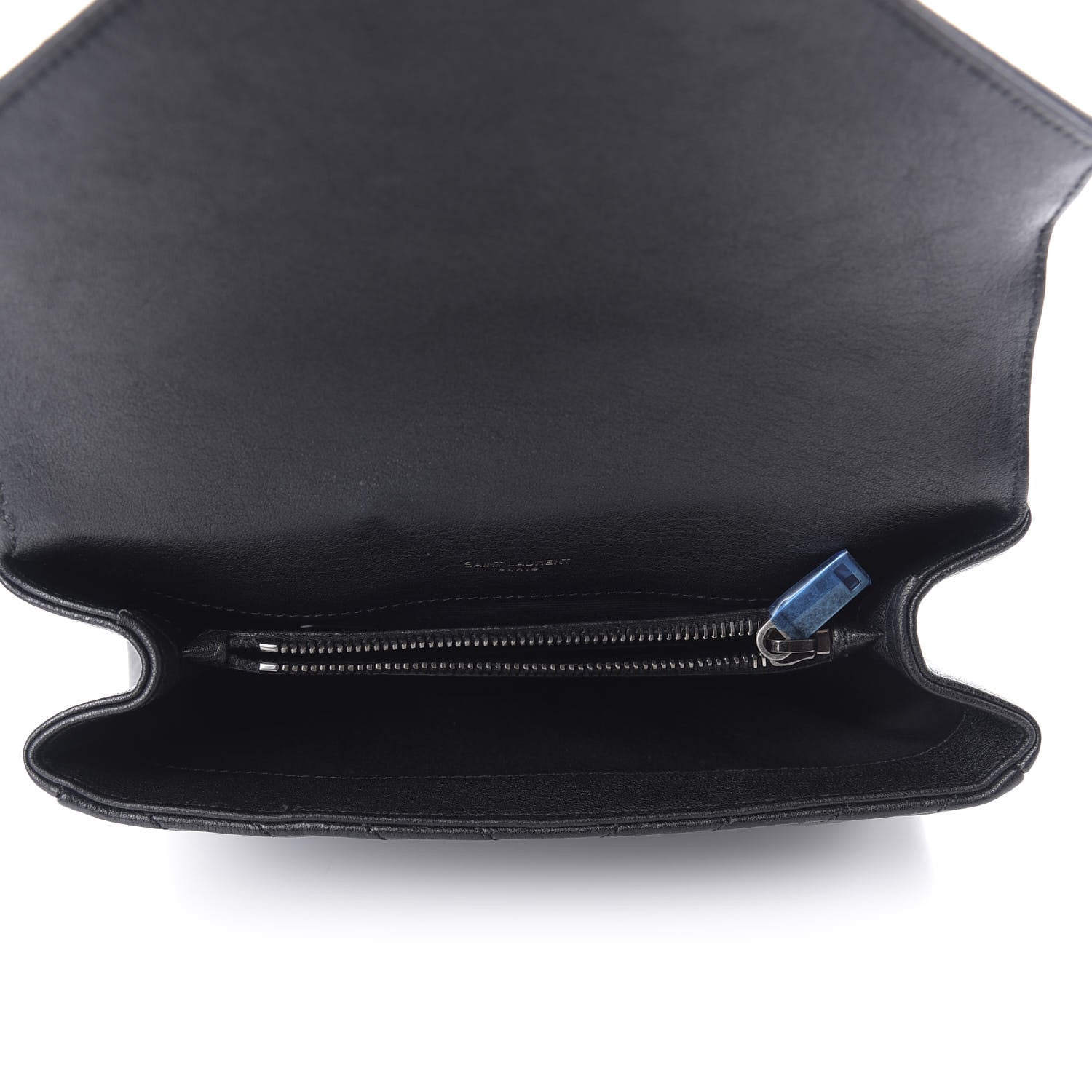 Saint Laurent Sheepskin Matelasse Chevron Monogram Medium College Bag Black 5 of 11
