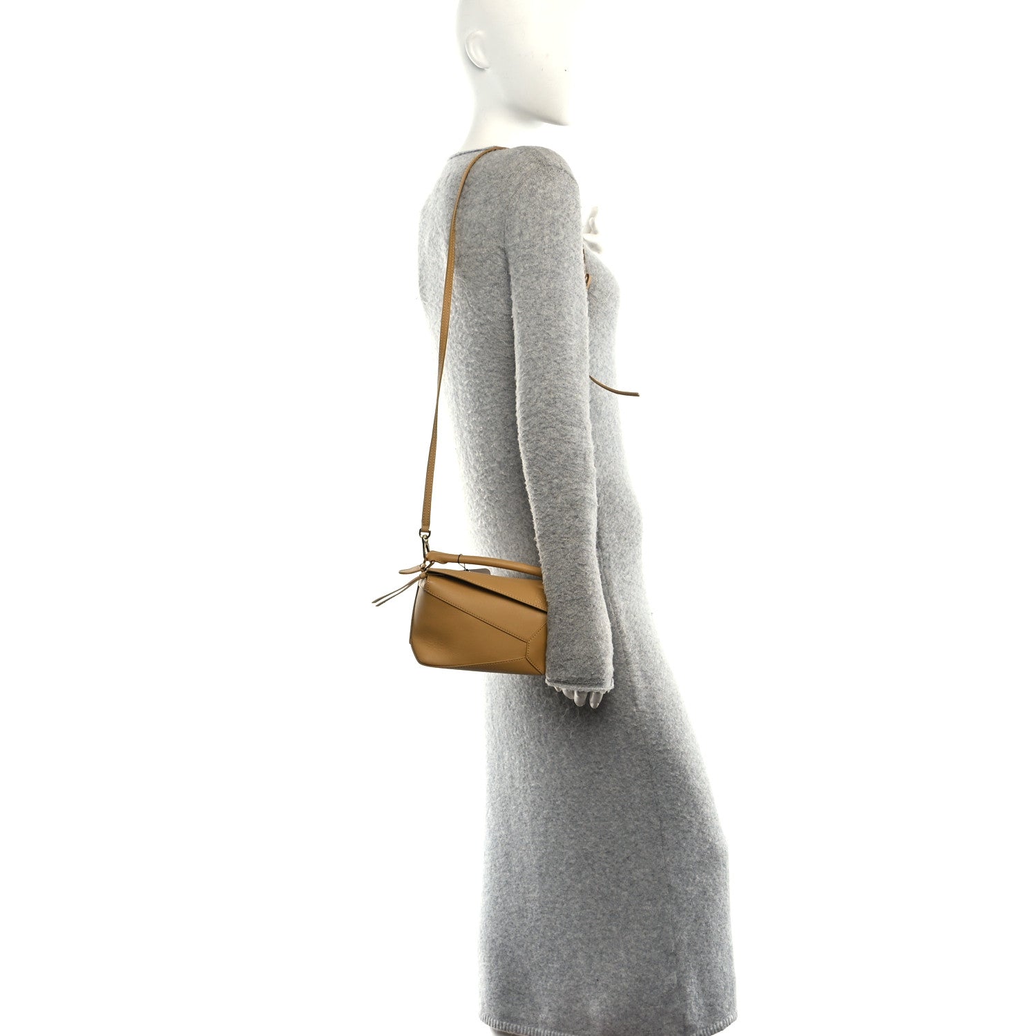 Loewe Calfskin Mini Woven Puzzle Bag Sahara 2 of 9