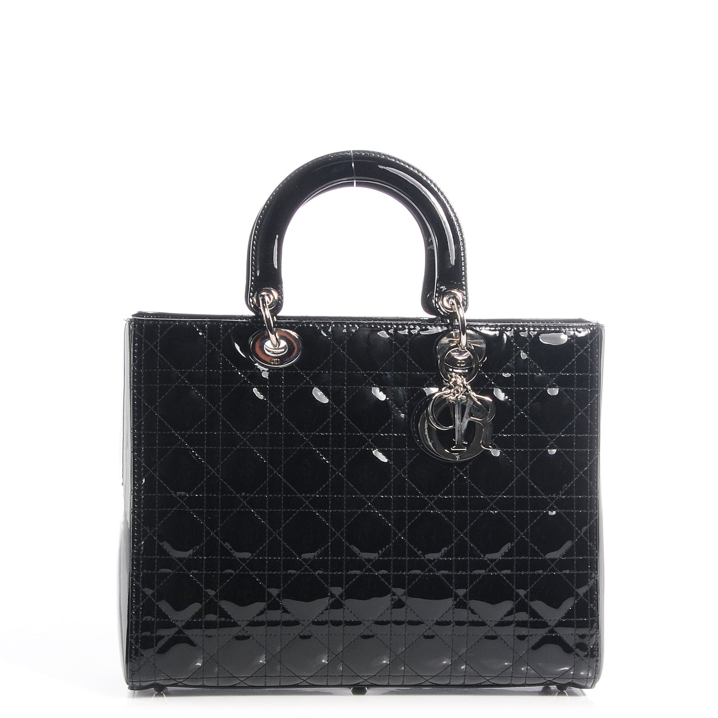 Patent Cannage Large Lady Dior Black