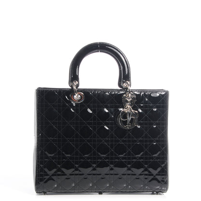 Christian Dior Patent Cannage Large Lady Dior Black 1 of 7