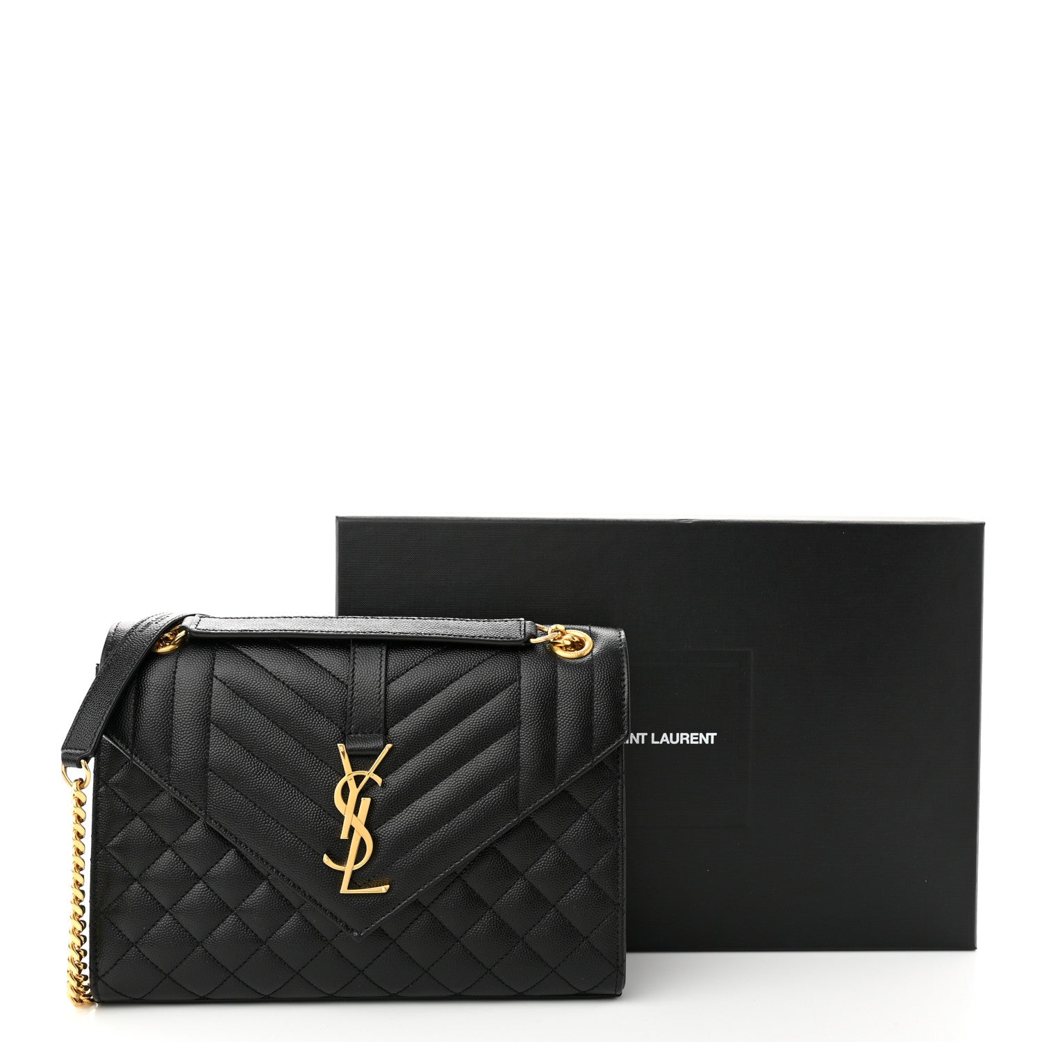 Saint Laurent Grain De Poudre Textured Mixed Matelasse Triquilt Medium Monogram Satchel Black 11 of 11