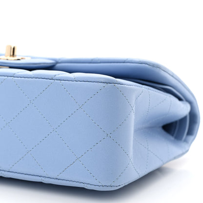 Chanel Lambskin Quilted Small Double Flap Light Blue 10 of 10