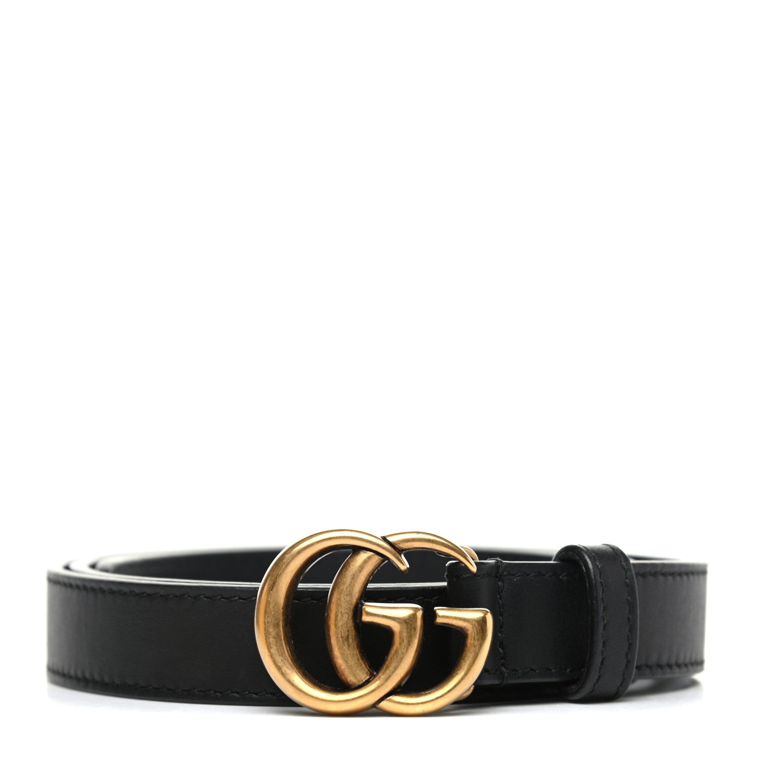 Gucci Calfskin Double G 20mm Belt 80 32 Black 1 of 3
