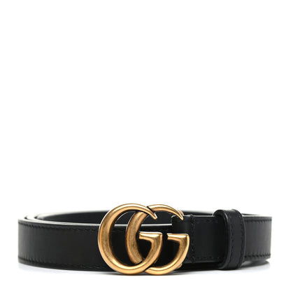 Gucci Calfskin Double G 20mm Belt 80 32 Black 1 of 3
