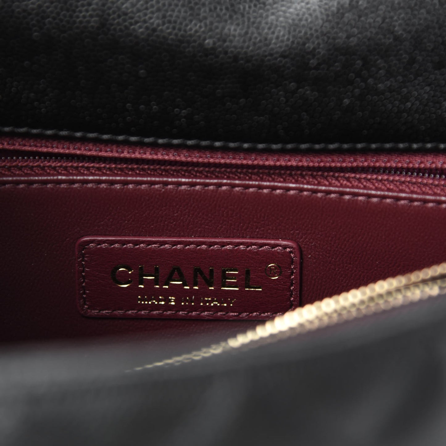Caviar Quilted Small Coco Handle Flap Black