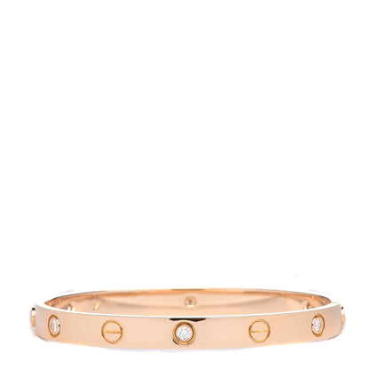 Cartier 18K Yellow Gold 6 Diamond LOVE Bracelet 17 3 of 4