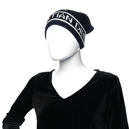 Christian Dior Wool Cashmere Star Beanie Blue Marine 2 of 5