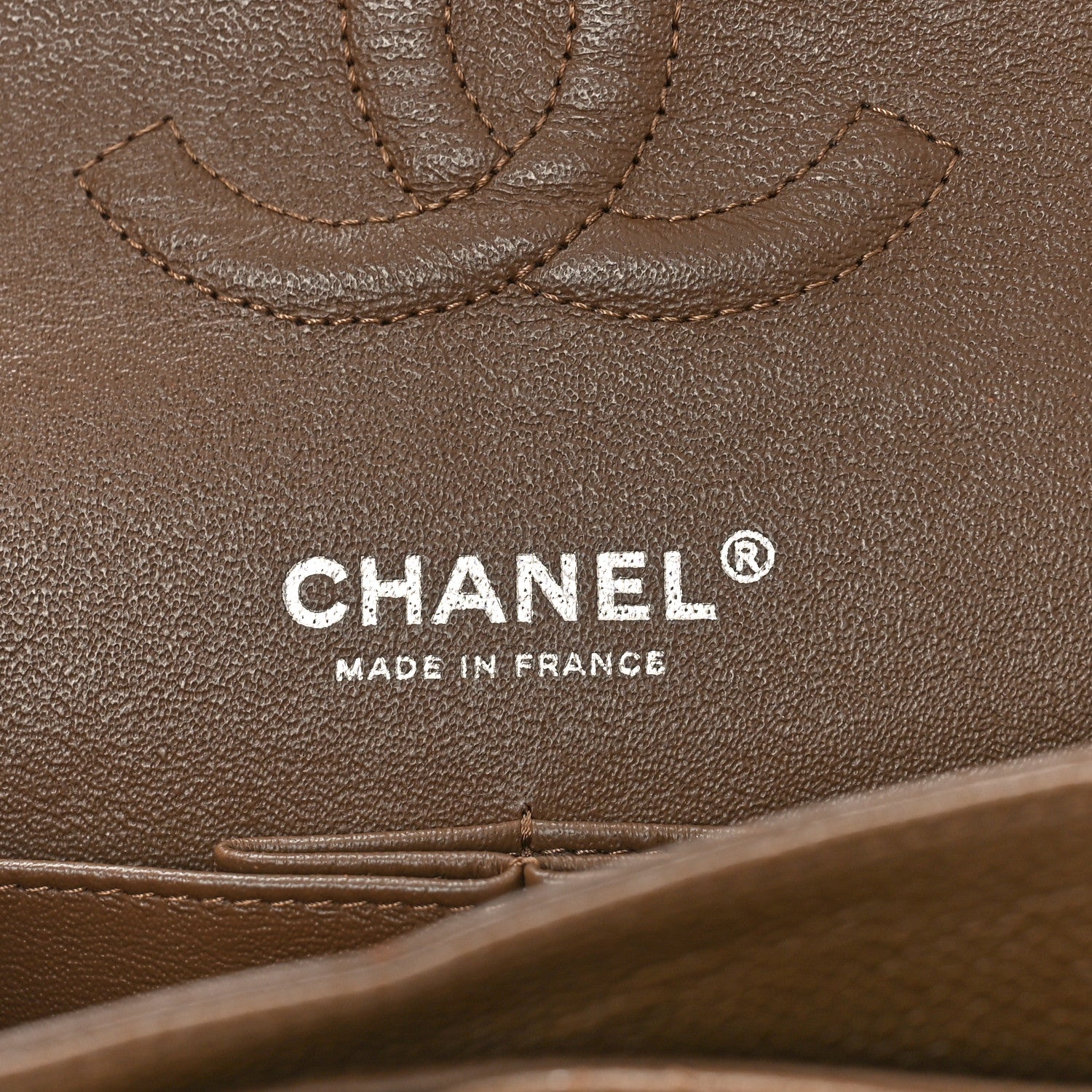 Chanel Caviar Quilted Medium Double Flap Dark Beige 6 of 9