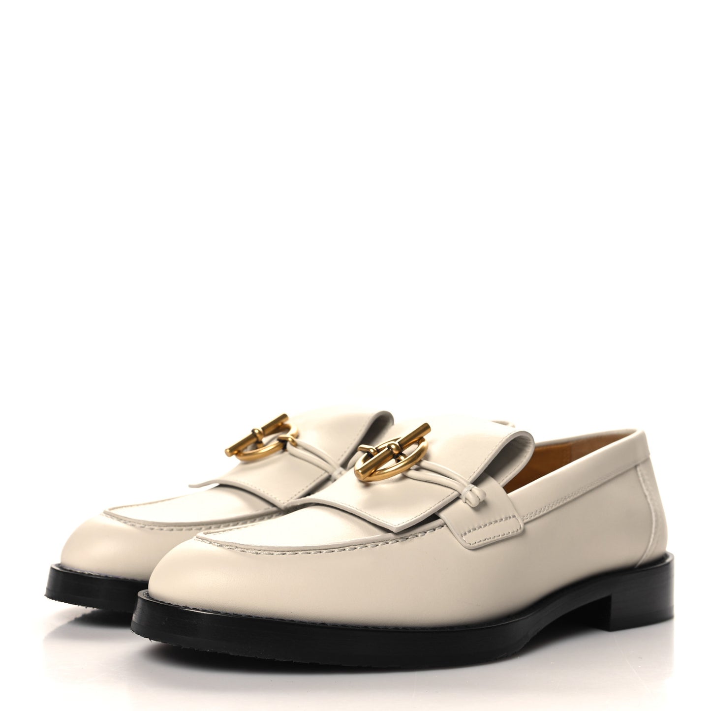 Calfskin Womens Impact Loafers 38 Blanc De Paris
