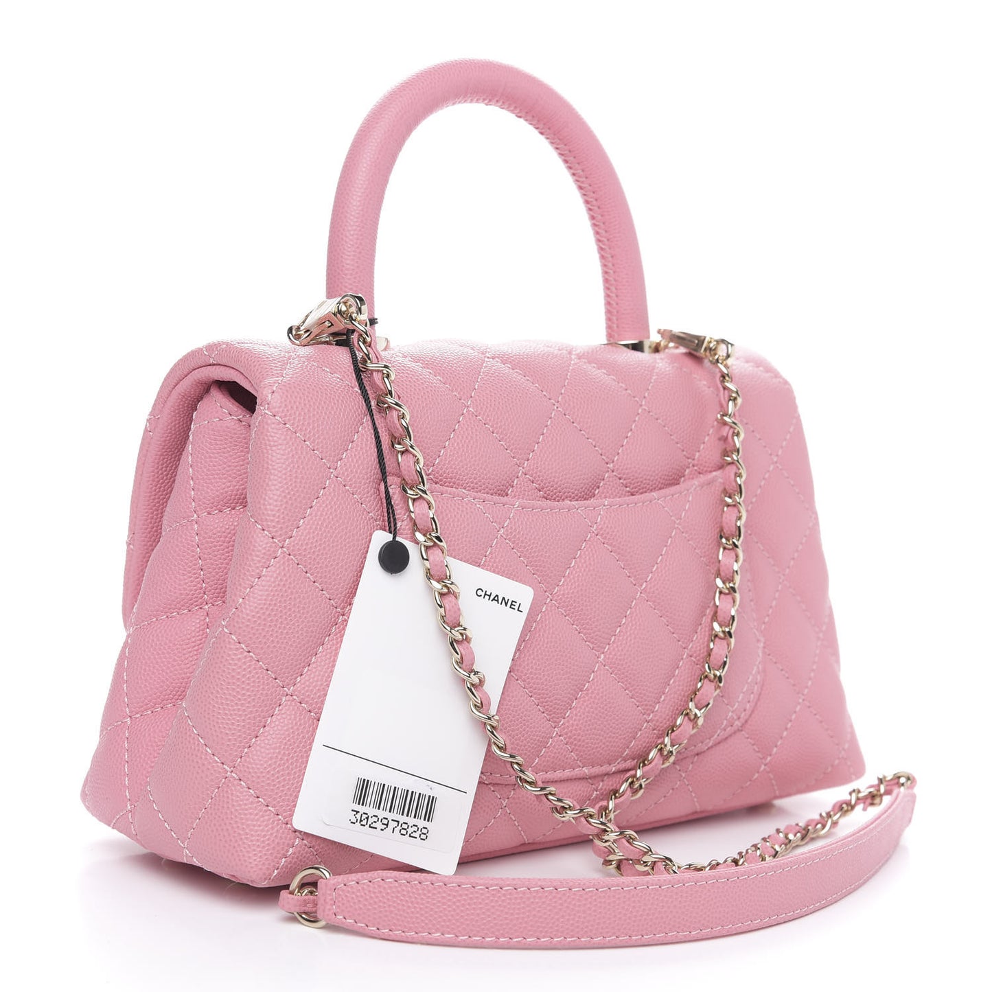 Caviar Quilted Mini Coco Handle Flap Pink
