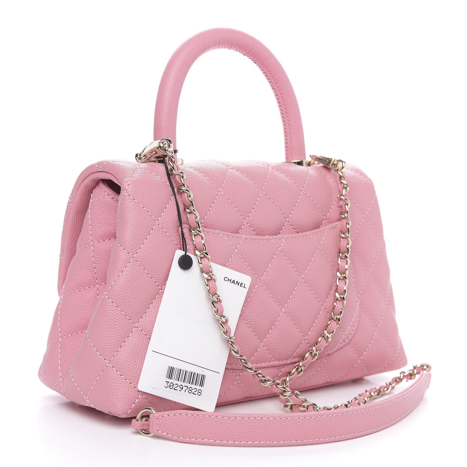 Chanel Caviar Quilted Mini Coco Handle Flap Pink 3 of 11