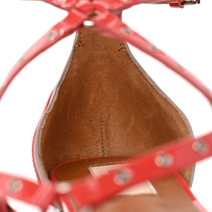 Valentino Garavani Patent Love Latch Gladiator Flat Sandals 36 Deep Coral Poudre 8 of 8