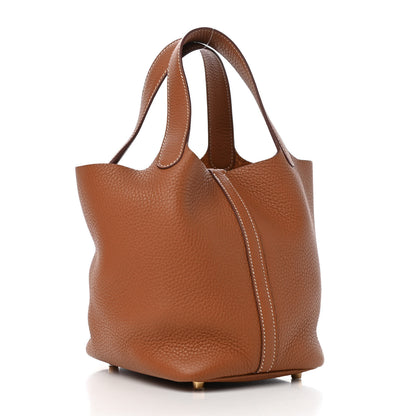 Hermes Taurillon Clemence Picotin Lock 18 PM Gold 3 of 10