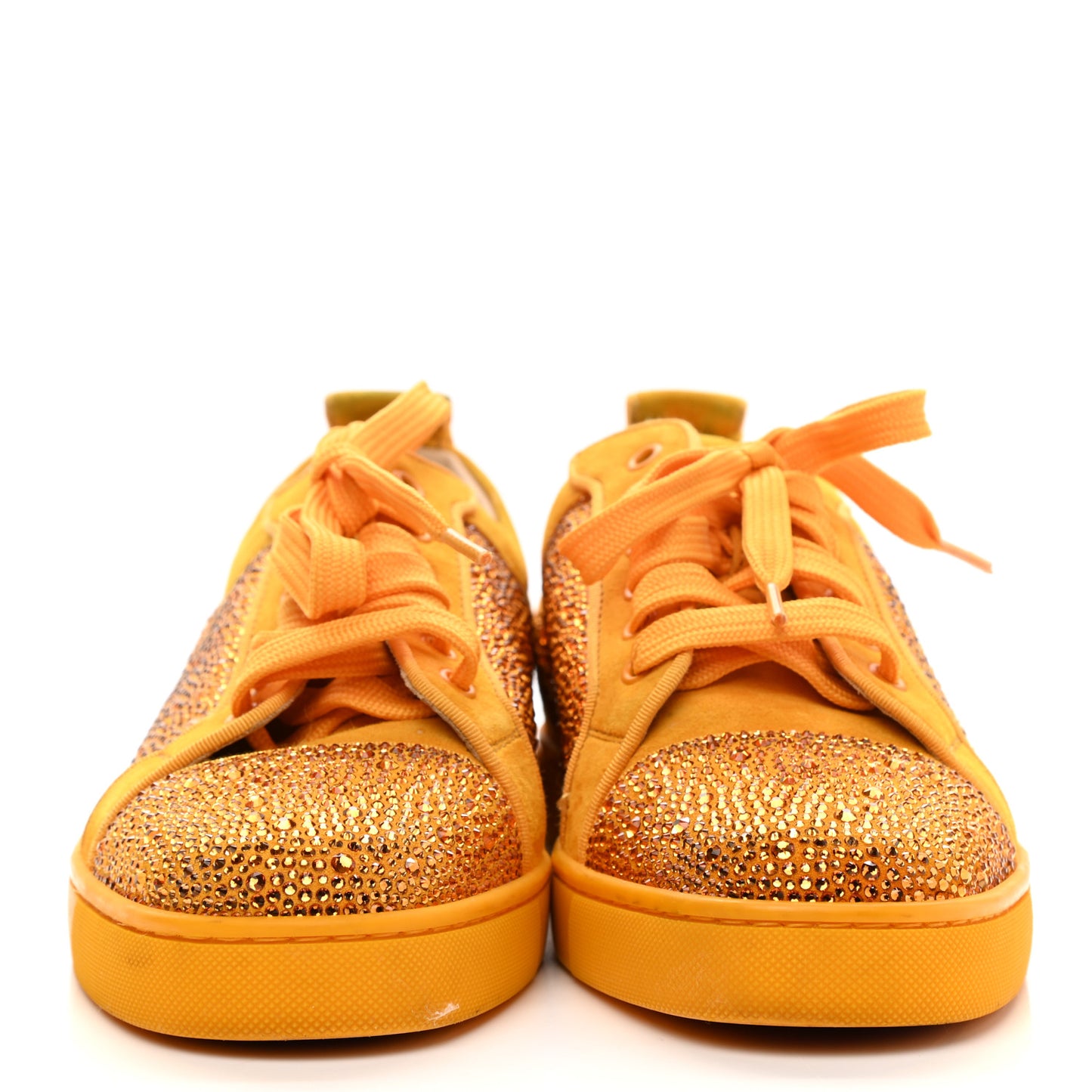 Calfskin Veau Velours Strass Louis Junior Flat Sneakers 41 Topaz