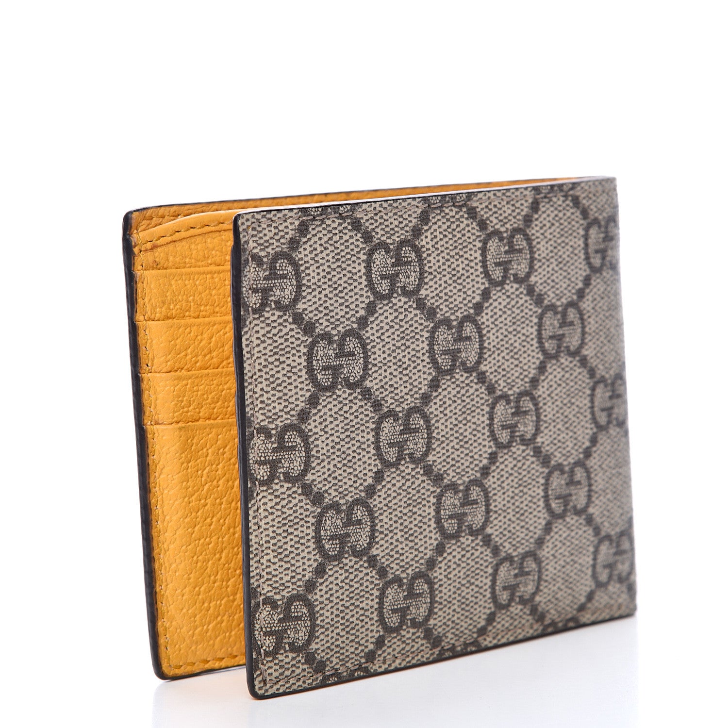Gucci GG Supreme Monogram Neo Vintage Bi-Fold Wallet Beige Crop New Acero 2 of 7