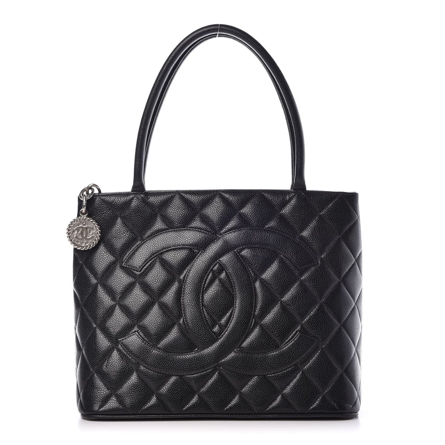 Caviar Quilted Medallion Tote Black