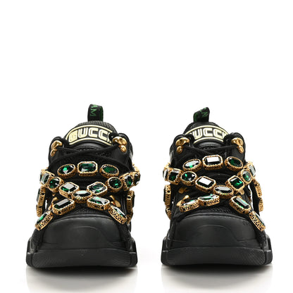 Gucci X SEGA Mesh Suede Calfskin Removable Crystals Womens Flashtrek Sneakers 36 Black Silver 2 of 6