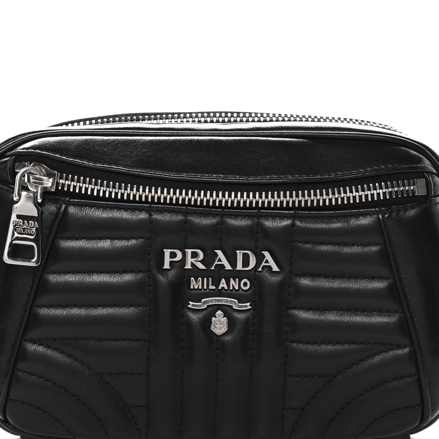 Prada Soft Calfskin Diagramme Belt Bag Black 8 of 10