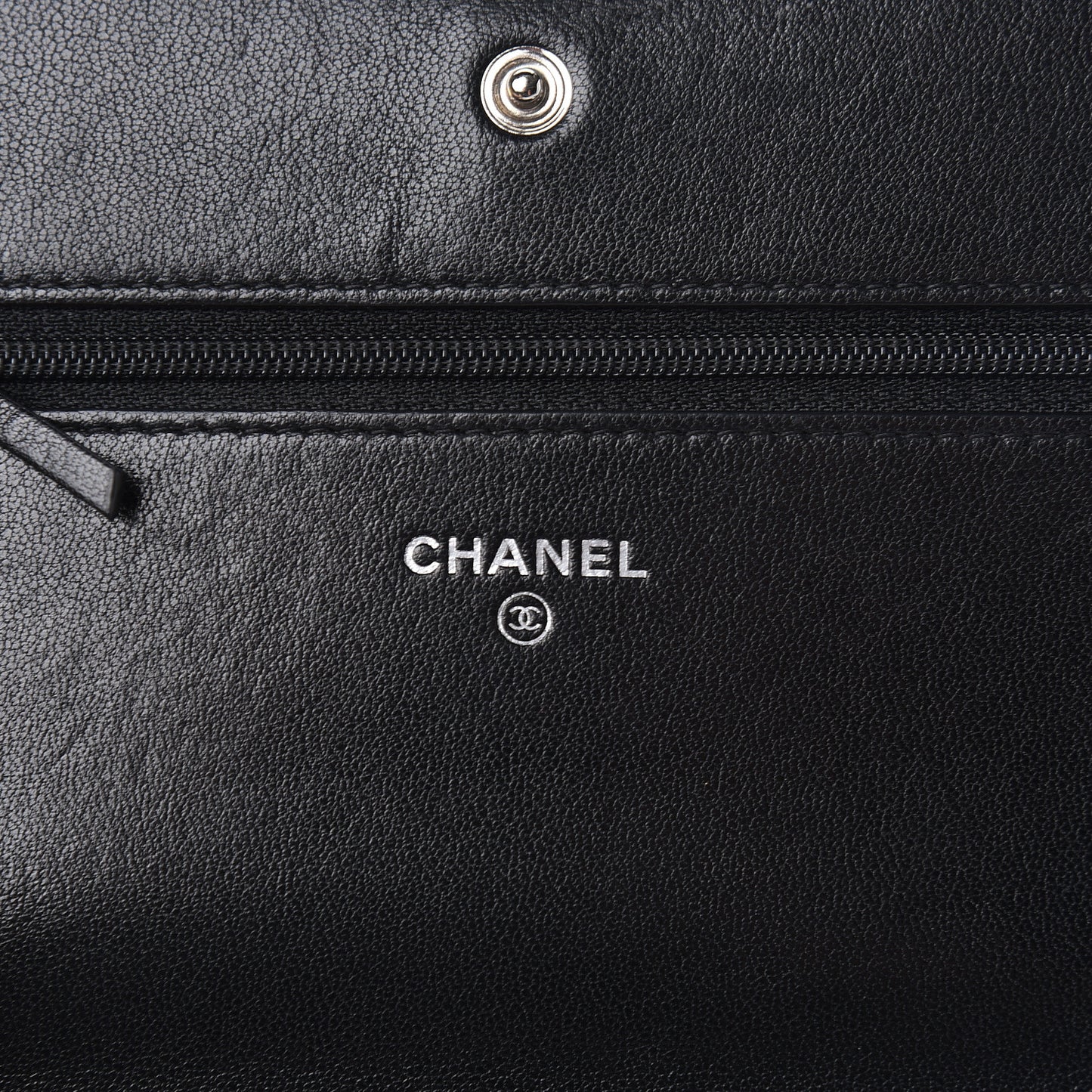 Sheepskin Quilted Mademoiselle Vintage Wallet On Chain WOC Black