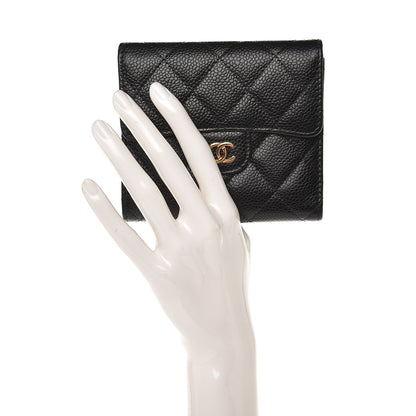 Chanel Caviar Quilted Compact Flap Wallet Black 2 of 9