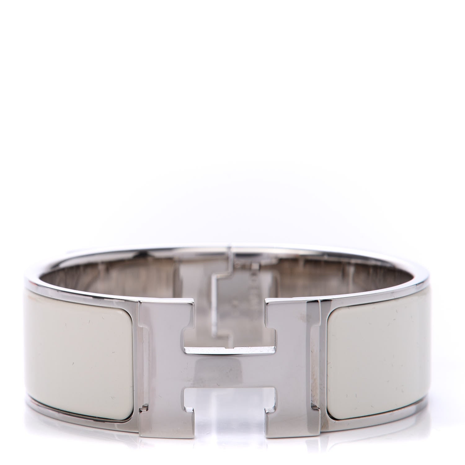 Hermes Enamel Wide Clic Clac H Bracelet PM White 1 of 5