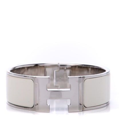 Hermes Enamel Wide Clic Clac H Bracelet PM White 1 of 5