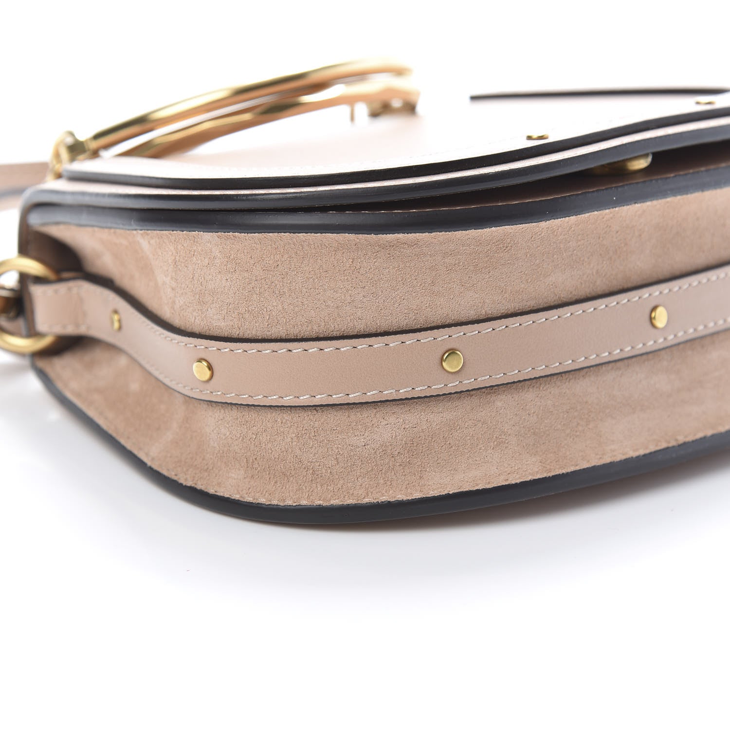 Chloe Calfskin Suede Small Nile Bracelet Bag Biscotti Beige 8 of 9
